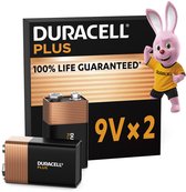 Piles alcalines 9V Duracell Plus - 2 pièces