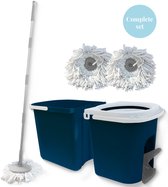Balai à franges avec eau propre et eau sale séparées - Système de balai à franges - Balai à franges - Serpillière et serpillères - Ensemble de balai à franges - Ensemble de balai à franges - Manche de balai à franges