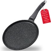 Royalty Line® CP26M Pannenkoekenpan Inductie - Ø 26 cm - Pannenkoekpan Met Antiaanbaklaag - PFOA & PTFE Vrij - Pancake Pan Voor Alle Warmtebronnen - Crêpepan - Zwart