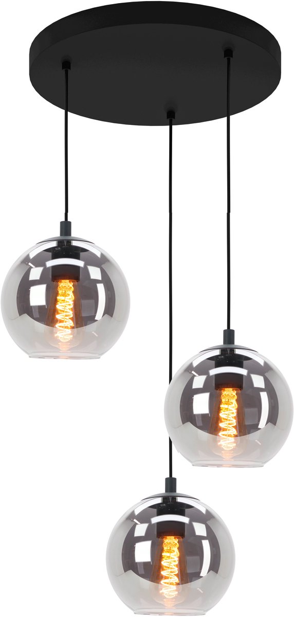 EGLO Ariscani Hanglamp - 425 cm - Glas - 3 lichts - Zwart