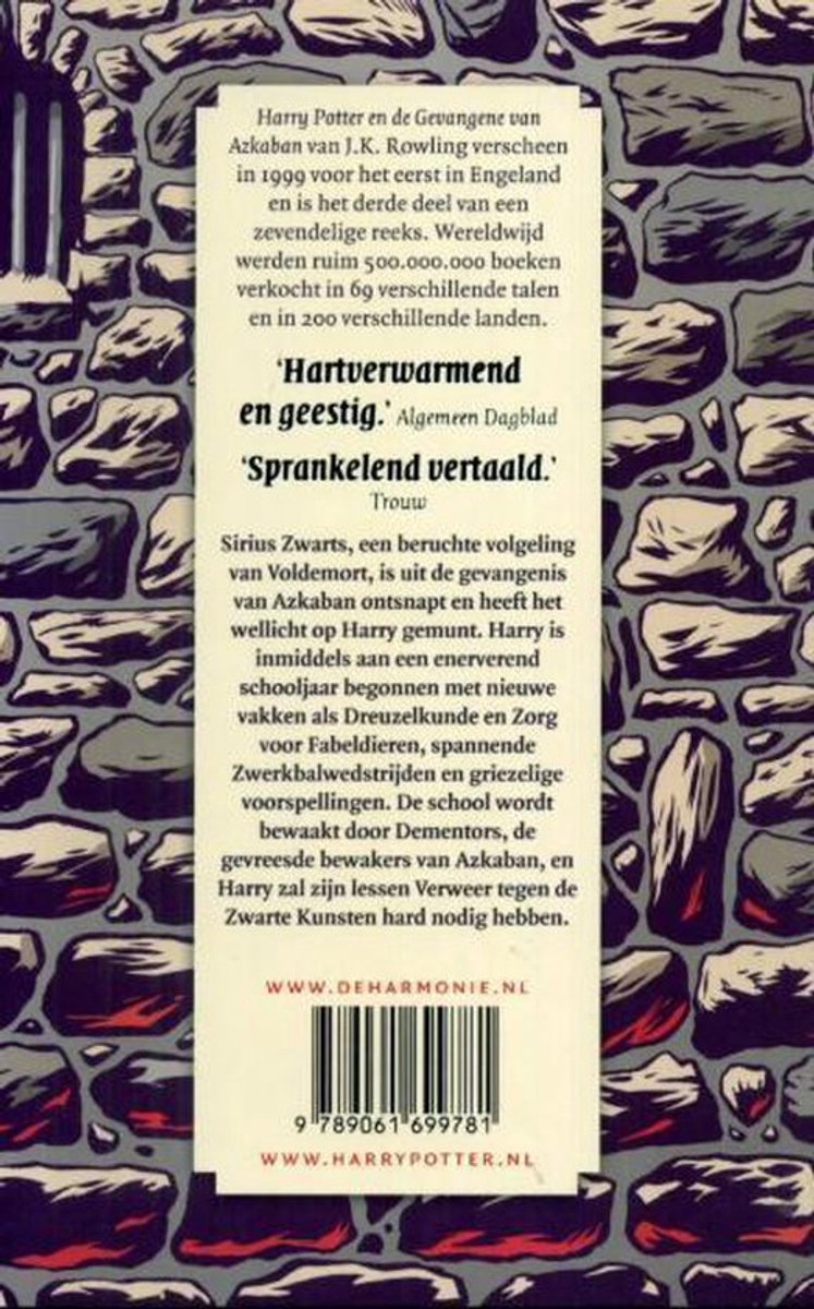 Harry Potter 3 - Harry Potter en de gevangene van Azkaban - back cover