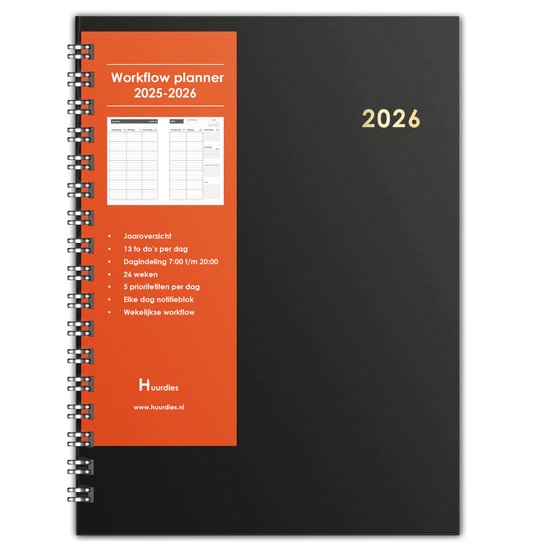 Workflow planner - 26 weken - A5 - Goudfolie & Krasvast