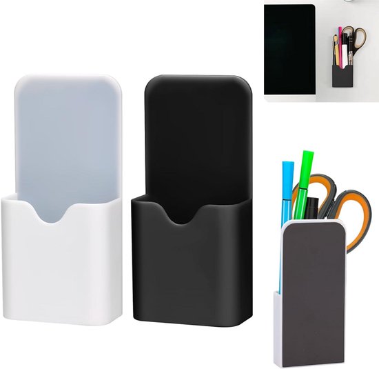 Magnetische magnetische markerhouder, magnetische potloodhouder, magnetische potloodhouder, magnetische potloodhouder, voor koelkast, whiteboard met spons, zwart