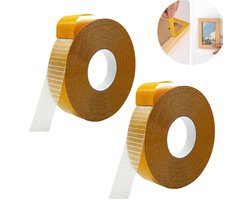 Dubbelzijdige Tape - 2 x Rol - Plakband - Montagetape - Dubbelzijdig Plakband - Textieltape - Dubbelzijdig Tapijttape - Dubbelzijdig Tape Extra Sterk - Dubbelzijdige Weefseltape - Tapijttape - Multifunctionele - 15mm*20m - Voor Thuis Kantoor School