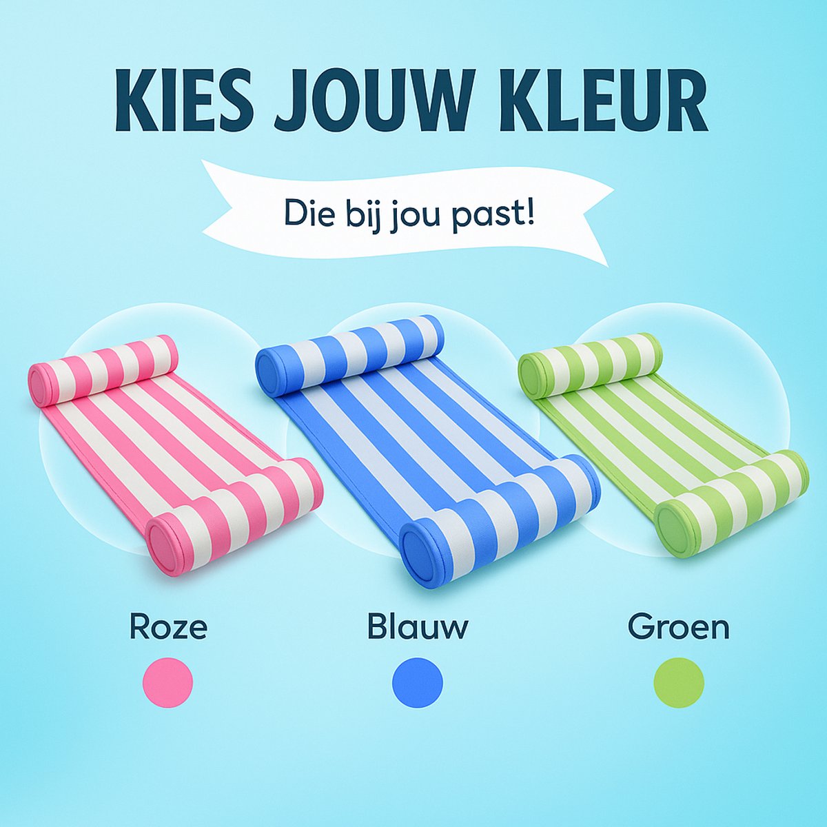 Dicadore - Luxe Waterhangmat - Luchtbed Zwembad - Luchtmatras opblaasbaar - Groen - Zwembad/Strand - Waterspeelgoed - Vakantie — afbeelding 9