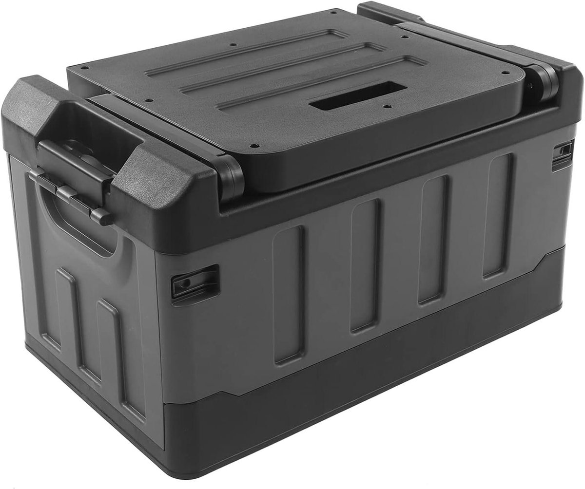 Opvouwbare draagbare auto opbergdoos van plastic met meerdere vakken, ideaal als organizer voor thuis, reizen, vissen en kamperen, eenvoudig mee te nemen en op te bergen