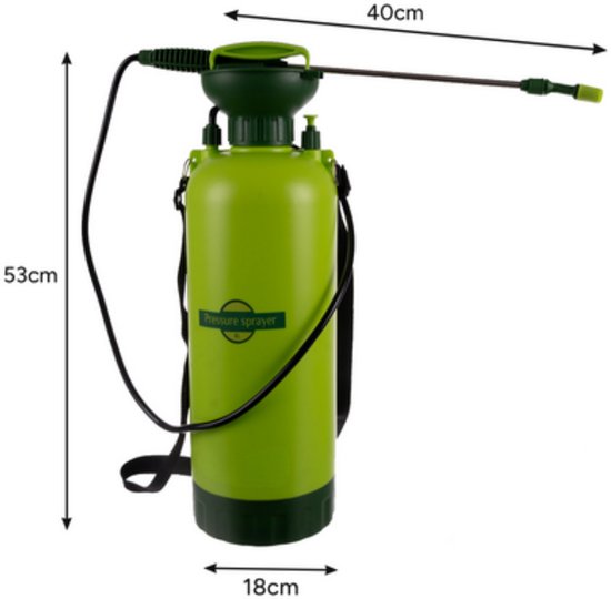 MOZY® - Plantenspuit - met Verstelbare Schouderriem en Lans - 8 Liter - Groen - Drukspuit - Onkruidspuit - Waterverstuiver - Handpomp van Merkloos	 — afbeelding 5