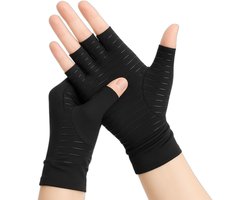 Top 10 Compressiehandschoenen voor Reuma en Artrose 2026: Trebin Compressiehandschoenen S zwart met antislip
