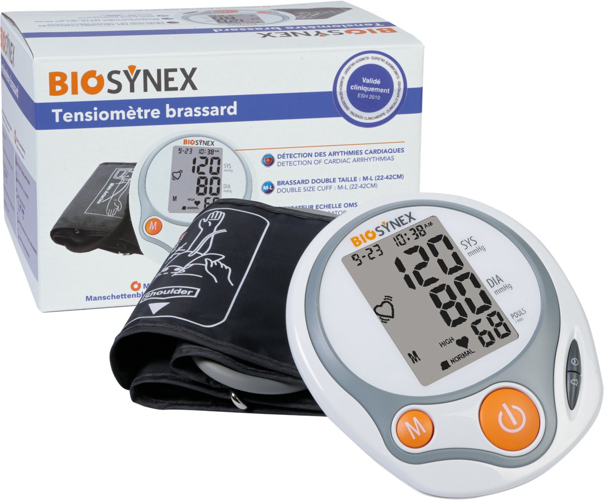 BioSynex Bloeddrukmeter - Detecteert Onregelmatige Hartslag - WHO-schaal Indicator - 2 Jaar Garantie