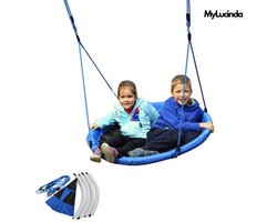 Mylucinda® Nestschommel Voor In De Tuin – Ø100 cm – Verwijderbaar En Weerbestendig – Tot 100 kg – Schommel Voor Kinderen – Blauw