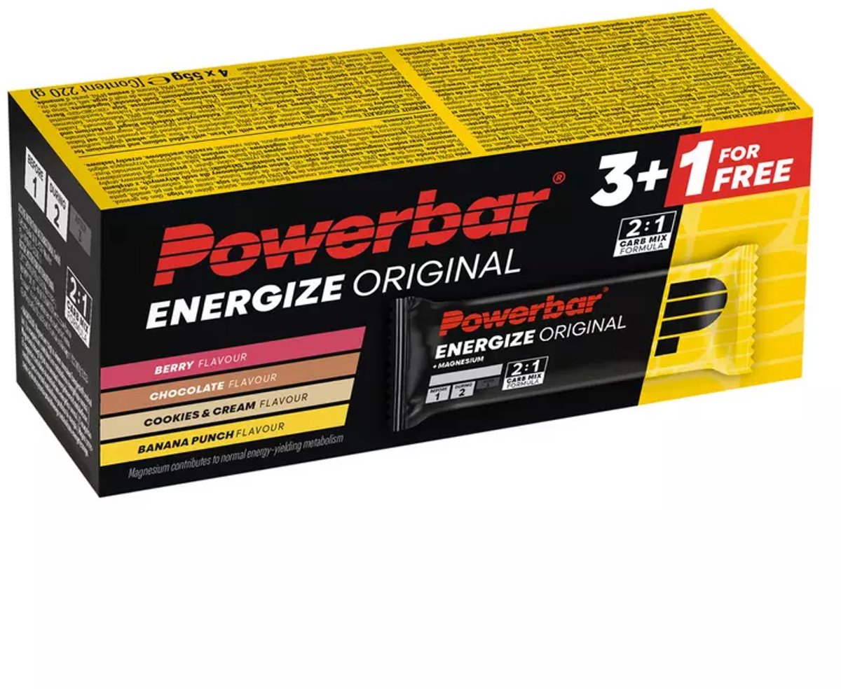 Goedkoopste Powerbar | Energize Original | Energy Bar | 39 Gram Carbs | | 4 x 55 Gram (Proefpakket)