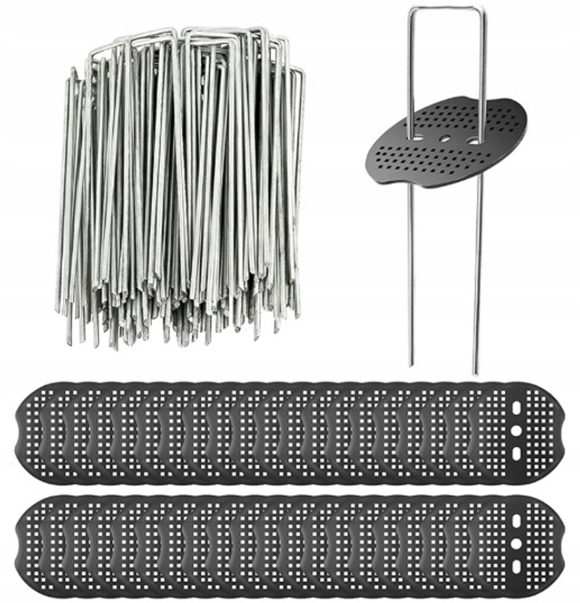 40x RVS Grondpennen met Ringen voor Agradoek - 15cm
