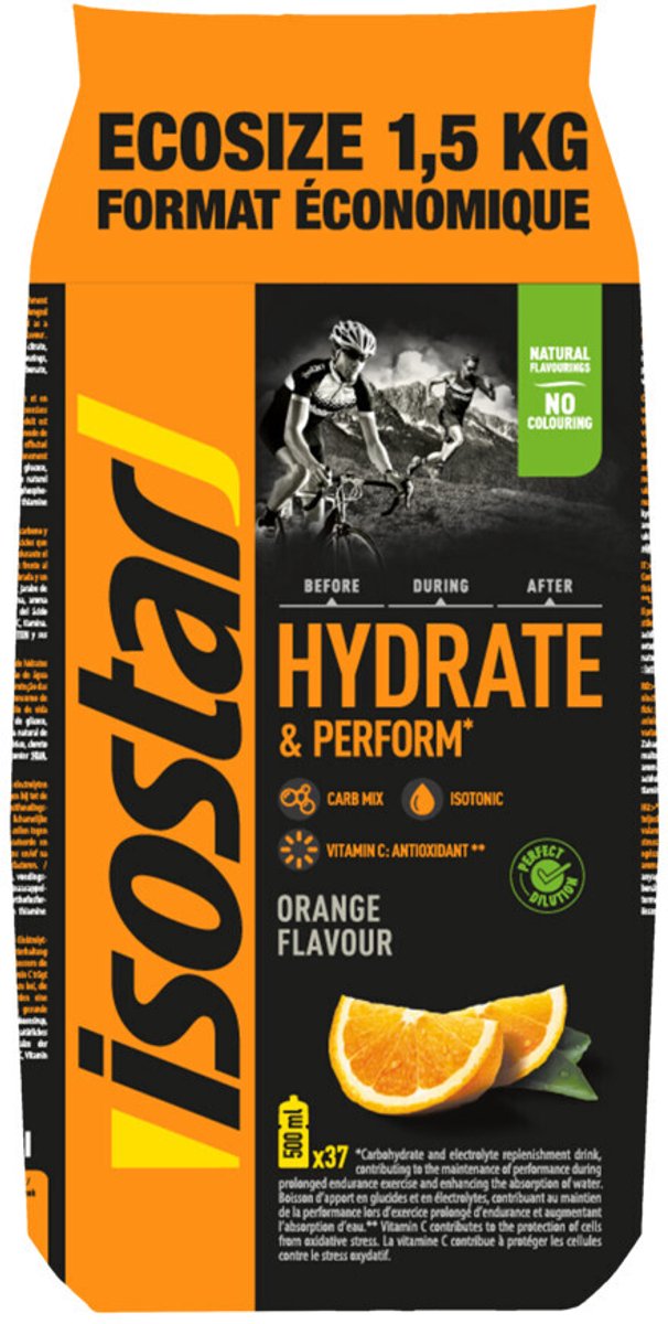 Goedkoopste 3x Isostar Hydrate & Perform Orange 1500 gr