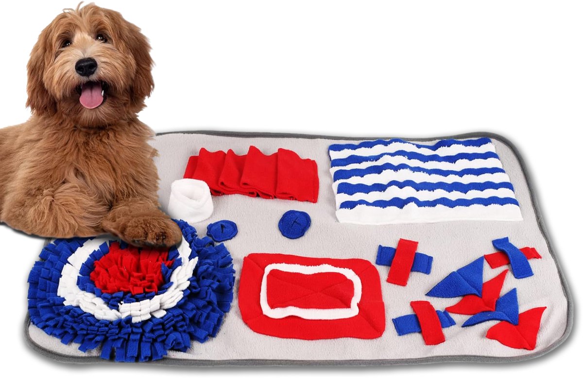 Pawello Snuffelmat voor Honden 80x50 cm, interactieve Trainingsmat, Anti-Schrok Voermat, Mentale Stimulatie en Speelplezier