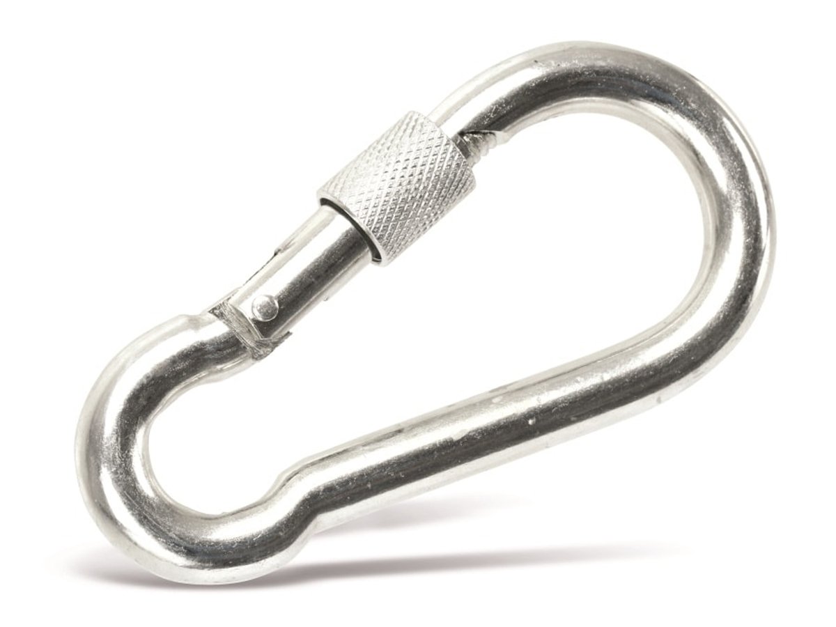 MASTERPROOF Karabijnhaak, 100x10 mm, Schroefsluiting