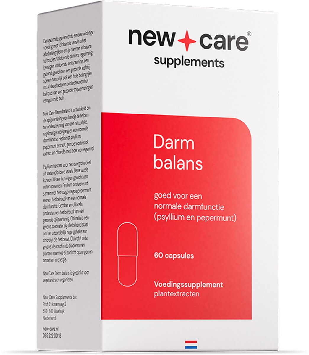 Goedkoopste New Care Darm balans - stoelgang - 60 capsules - vegan