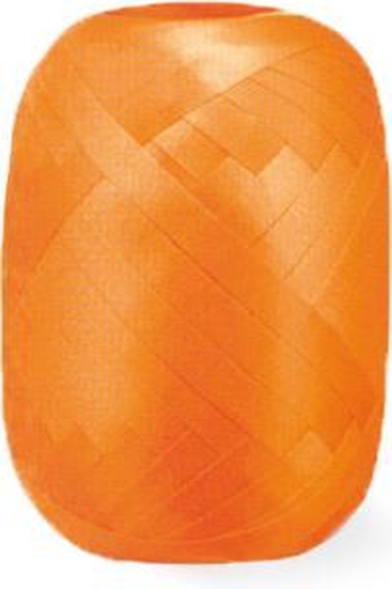 Oranje cadeaulint met een gekarteld patroon.