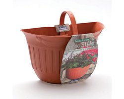 Bama Gerla Style Bloempot – Set van 2 – Terracotta –Wand of Regenpijpbevestiging