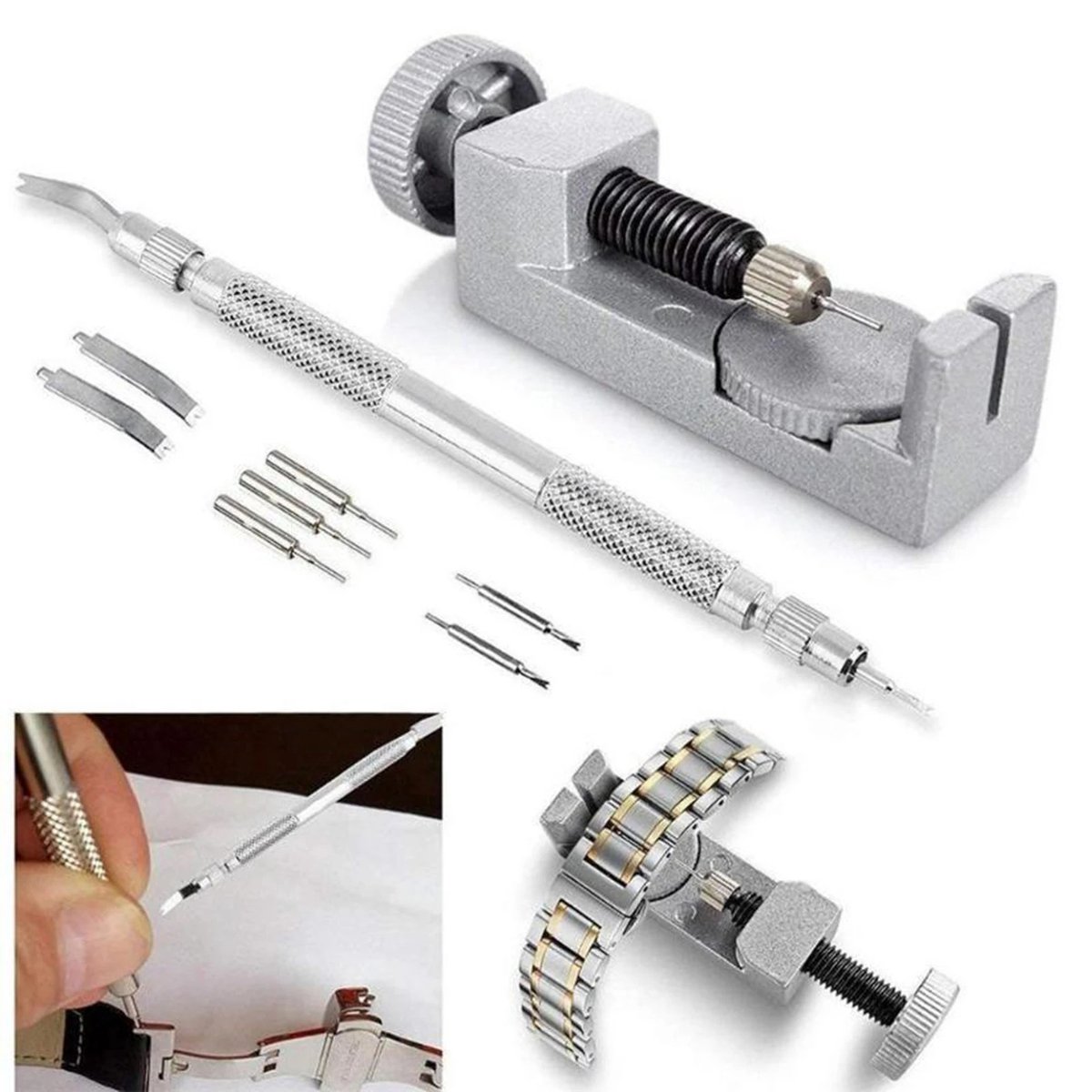 WiseGoods Premium Horloge Pinnen Reparatie Set - Horlogeband Inkorten - Hobby Gereedschap - Handgereedschap - Tools Voor Horloges