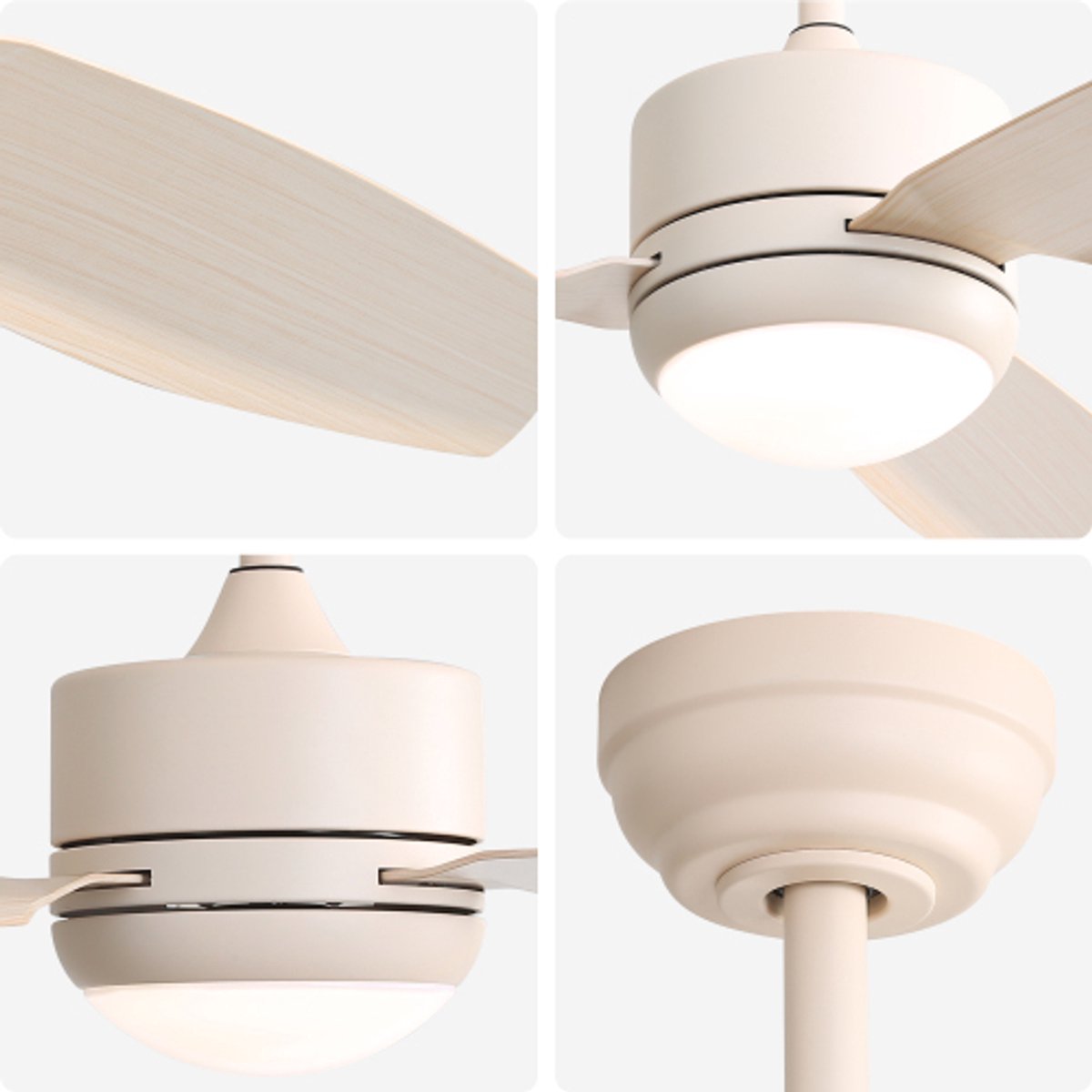 46 inch plafondventilator met verlichting, 3 ABS-bladen, 6-snelheden DC-motor, afstandsbediening voor slaapkamer – foto 3
