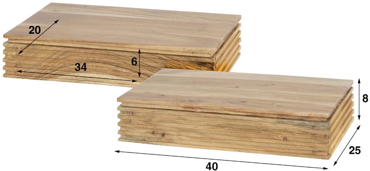 Fraaai - Hugo nachtkastjez - groot - massief acacia naturel | set van 2