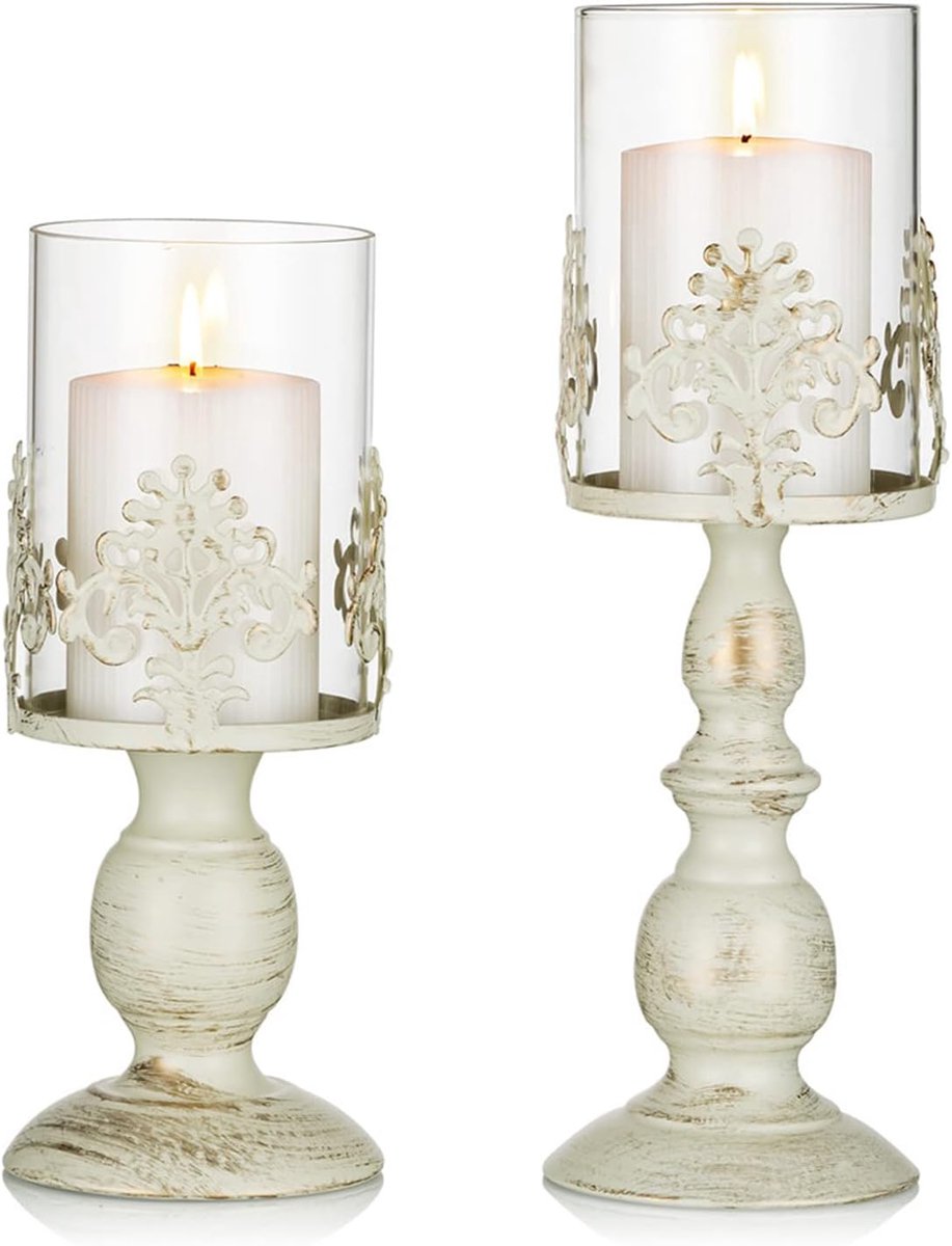 Vintage Pijler Houder Ijzeren Hoge Kaarsenhouders Set voor Bruiloft en Feestdecoratie Kaarsenhouder