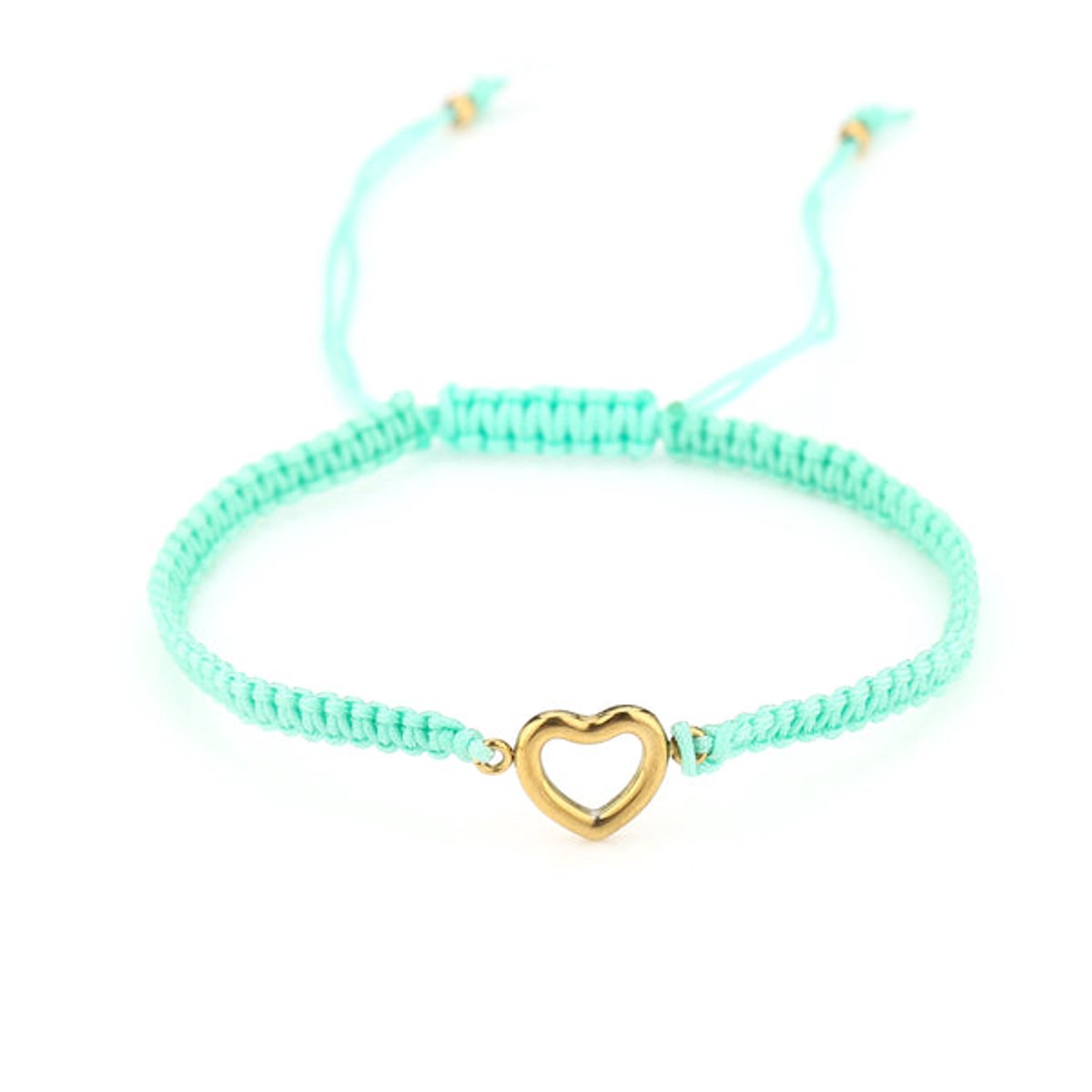 Bijoutheek Enkelband Goud Hart Mint Green One Size