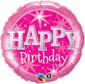 Folie ballon Verjaardag Roze