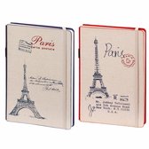 Dreamnotes D8019-2P 2 Stuks A5 notitieboek Parijs 21 x 15 cm. blauw en rood 254 p
