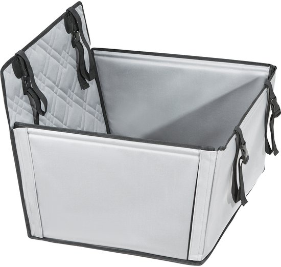 Panier auto pour chien, siège auto robuste et imperméable avec cadre, ceinture de sécurité pour petits et grands Chiens jusqu'à 40 kilos, Grijs