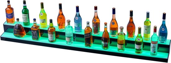 Led Verlichte Drankfles Display, 16 Inch 2-Tier CommerciëLe Home Bar Plank, Acryl