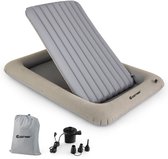 COSTWAY Opblaasbaar kinderbed, 2-in-1 reisbed met matras, luchtmatras met elektrische pomp, draagtas en reparatieset, luchtbed voor peuters tot 150 kg belastbaar, 165 x 118 x 20 cm