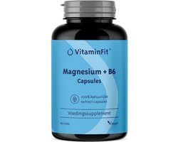 VitaminFit Magnesiumcitraat + Vitamine B6 (Pyridoxaal-5-Fosfaat) - 100% Natuurlijk & Plantaardig - 60 Capsules - Citraat vorm
