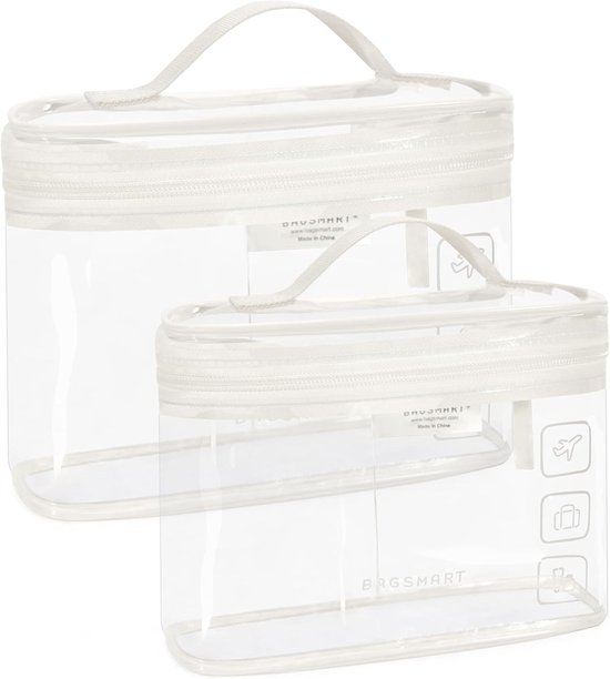 KEYRI Toilettas, transparant, 4 stuks, draagbaar, pvc