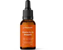 VitaminFit Vitamine D3 + K2 (MK-7) Druppels - 100% Natuurlijk & Plantaardig - 20 ml - K2 uit natto-extract
