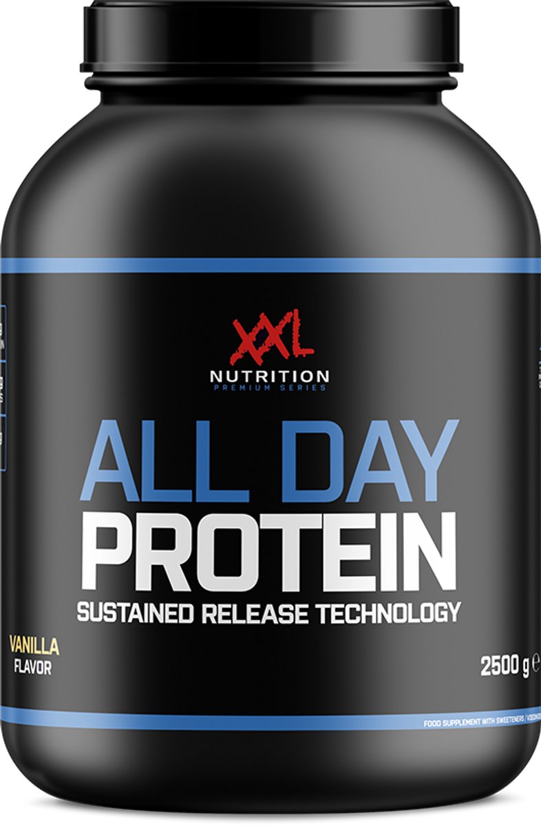 Goedkoopste XXL Nutrition - All Day Protein - 80 Eiwit - Eiwitpoeder, Proteine poeder, Eiwitshake, Proteine Shake, Whey Protein - Diverse Smaken - Vanille - 2500 Gram (62 shakes