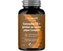 VitaminFit Curcuma C3 Complex Capsules - 100% Natuurlijk & Plantaardig - 60 Capsules