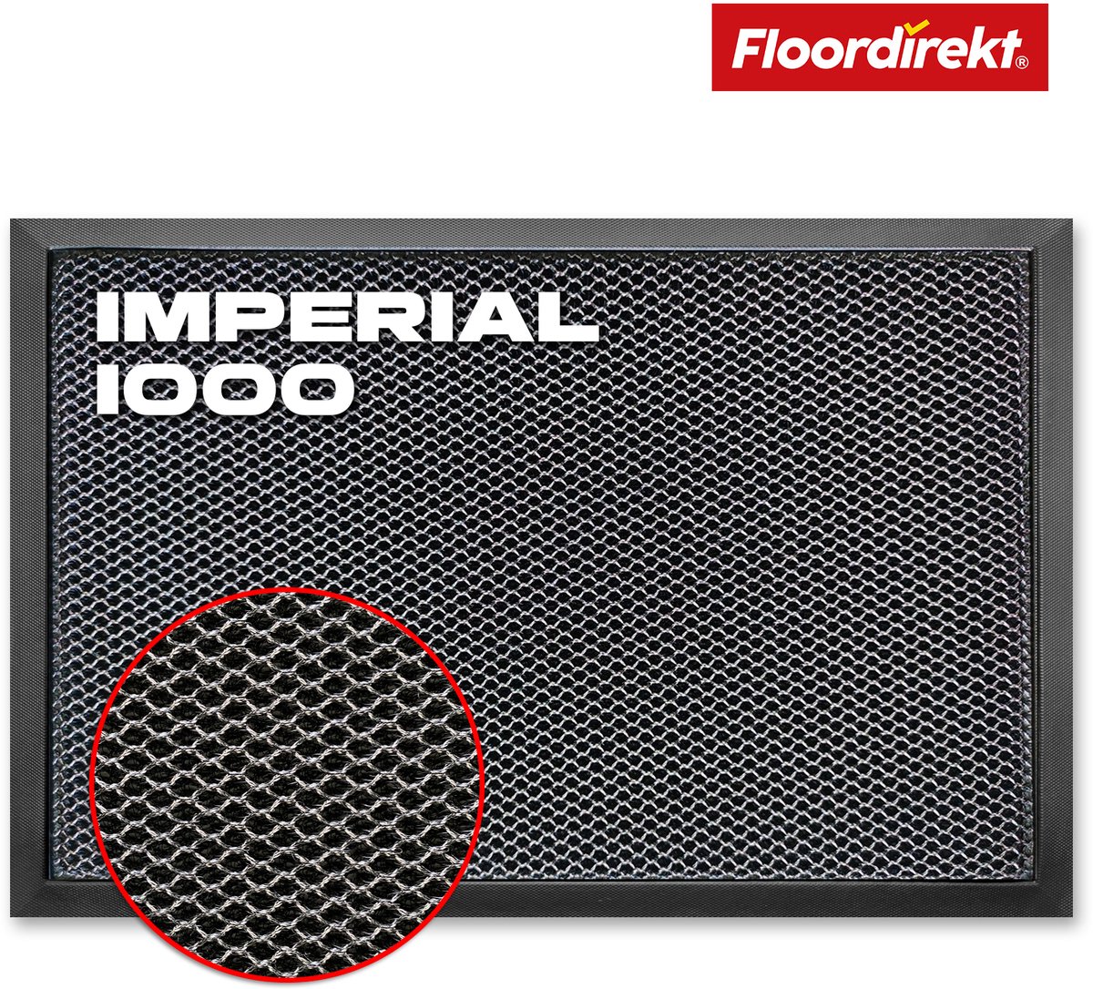 Floordirekt Imperial 1000 Stofmat - Deurmat met Innovatieve 3D Mesh - Antislip Deurmat voor Entree - Schoonloopmat - Antraciet - 90 x 150 cm