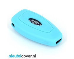 Autosleutel Hoesje geschikt voor Ford - SleutelCover - Silicone Autosleutel Cover - Sleutelhoesje Lichtblauw