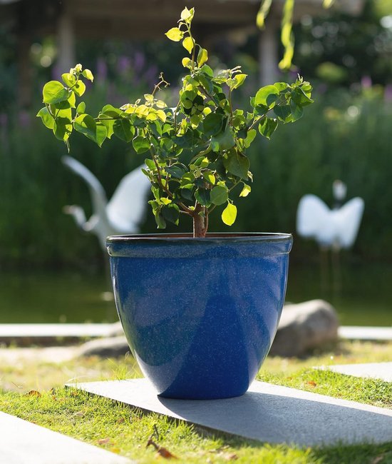 Jinfa Bloempot van kunststof met keramiek effect | Design Santorini | Grappige gadgets plant stand | Bloempot binnen groot | Jun glazuur blauw Jinfa Bloempot van kunststof met keramiek effect | Design Santorini | Grappige gadgets plant stand | Bloempot binnen groot | Jun glazuur blauw