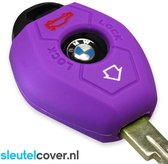 Autosleutel Hoesje geschikt voor BMW - SleutelCover - Silicone Autosleutel Cover - Sleutelhoesje Paars