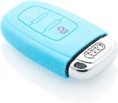 Autosleutel Hoesje geschikt voor Audi - SleutelCover - Silicone Autosleutel Cover - Sleutelhoesje Lichtblauw