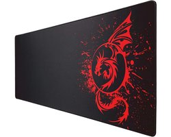 StayPowered Gaming Muismat - Precisie en Controle voor Elke Gamer - Antislip Onderkant - Waterdicht Oppervlak - XXL Formaat - Genaaide Randen - Gladde Textuur - 80x30cm - Rood - Levering Sneller dan Aangegeven!