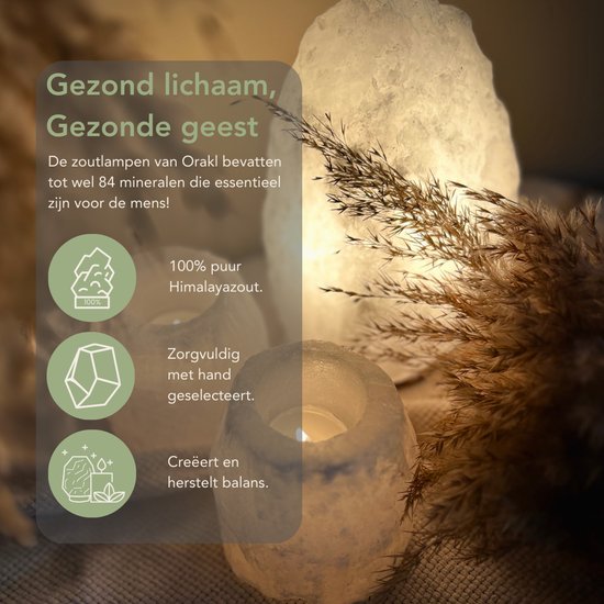 Zoutlamp van 100% puur Himalaya zout, met 84 mineralen voor een gezond lichaam en geest.