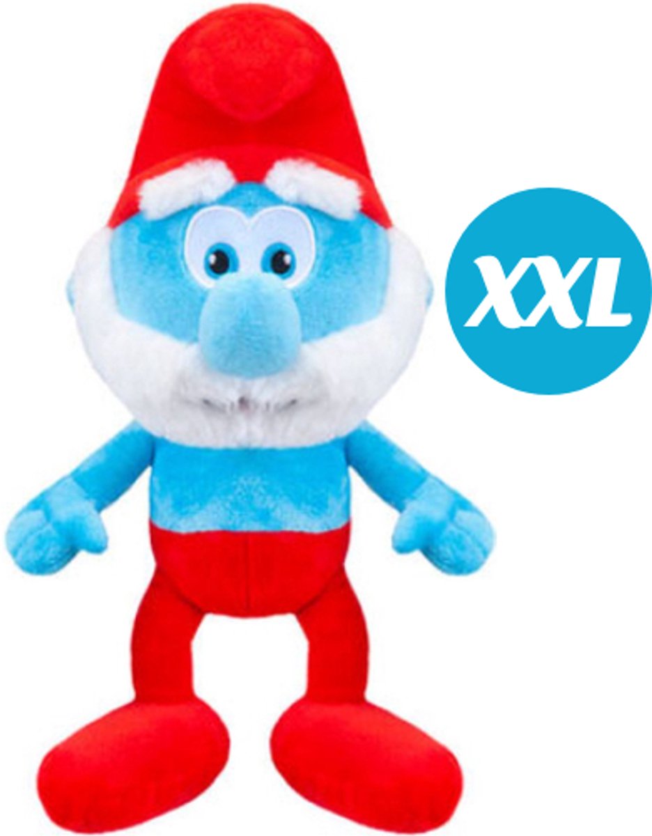 Grote Smurf – De Smurfen Pluche Knuffel XXL 80 cm - The Smurfs Plush Toy - Speelgoed XL Knuffels Kinderen Jongens Meisjes - Smurfin, Papa Smurf, Vrolijke Smurf