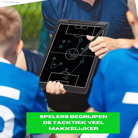 Tableau Tactique Football 14 Pouces LCD – Aimanté Double Face, Avec Stylet, Gomme, Perles Magnétiques, Effacement Un Clic, Portable 443g, Pour Coachs Et Entraîneurs