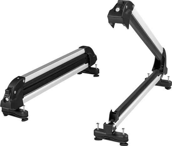 Porte-skis et snowboards de toit, 80,5 x 6,5 x 12 cm, construction en aluminium, antivol, espace pour 6 Skis ou 4 Planches à neige