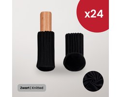 BankhoesDiscounter Stoelpoot Beschermers – Vloerbeschermers - Stoel Sokken – Stoelpoot Doppen – Vloerbeschermer - 20-60mm – Zwart – 24 Stuks