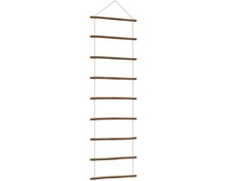 vidaXL - Wanddecoratie - laddervormig - 50x150 - cm - naturel - tak