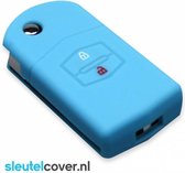 Autosleutel Hoesje geschikt voor Mazda - SleutelCover - Silicone Autosleutel Cover - Sleutelhoesje Lichtblauw